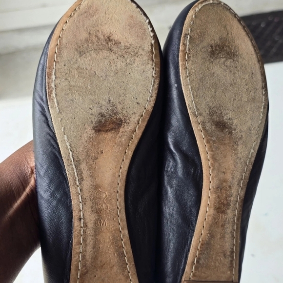 Tory Burch Ballet Flats Size 8M Blue Chelsea Bow Medallion Logo - Picture 8 of 12